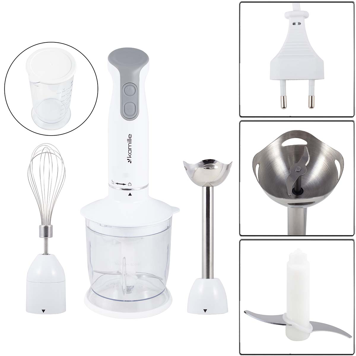 Blender ręczny czarny rozdrabniacz 400W wielofunkcyjny KM 6744 Kamille